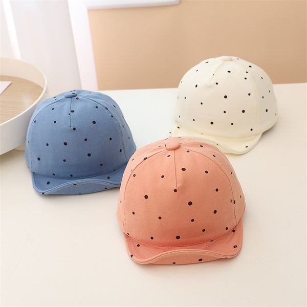

cute dot baby baseball cap soft brim cotton kids girl boy visor cap spring summer casual outdoor sun hat for born infant 220602, Yellow