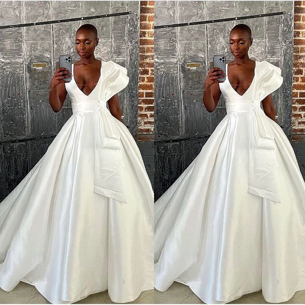 Africano branco cetim vestidos de noiva uma linha vestidos de noiva para mulher profunda ilusão vintage ilusão grande vestido de novia