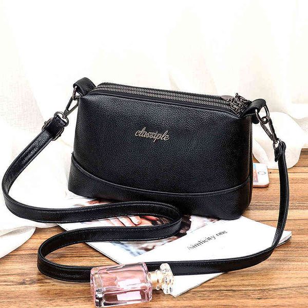 

2022 new fashion all-match ladies mini handbag small bag 2022 spring summer three-layer soft leather simple leisure single shoulder msenger