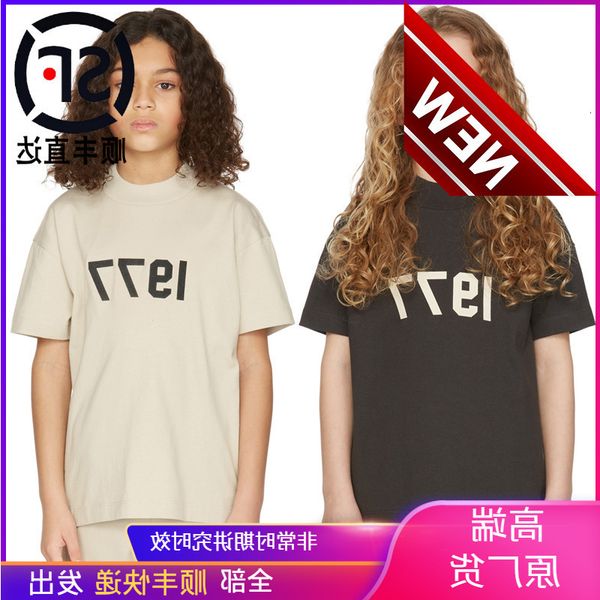 

high end original essentials children's t-shirt short sleeve fashion brand fog high street 1977 boys' and girls' parent-child, White;black