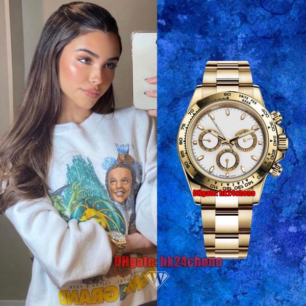 

n factory v4 watches madison beer 116508 40mm 904l cal.4130 automatic chronograph womens mens watch white dial 18k gold bracelet ladies gent, Slivery;brown