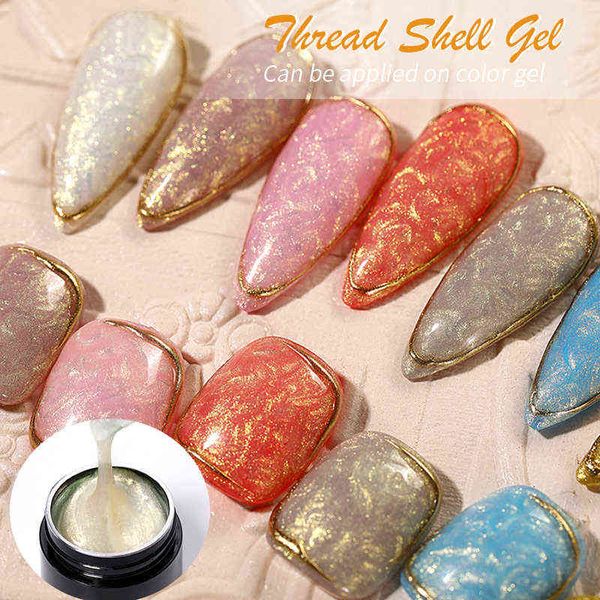 Nagelgel Toy Lilycute Thread Shell Polish 7 ml Pearl Semi Permanent Uv Base Top Coat Beliebt im Herbst und Winter 0328