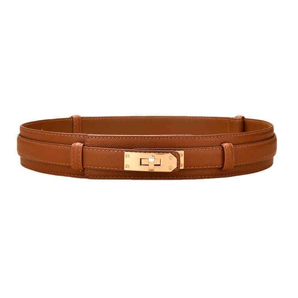 

women's belts luxury belt brown 4.0cm wide corset leather lock buckle elegant casual waistband gift for female coat sweater adjustable, Black;brown