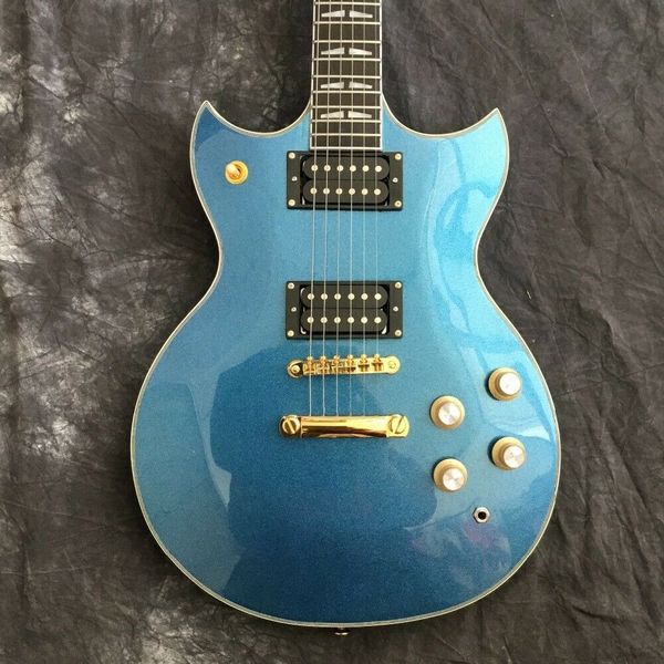 

diy 2022 light blue 6 string electric guitar