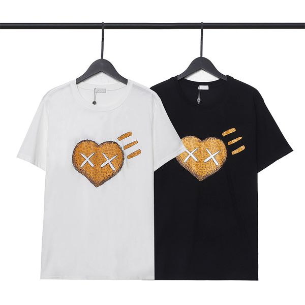 

men and women's summer t-shirt letters printing oversized short sleeve fashion casual women t-shirt street, White
