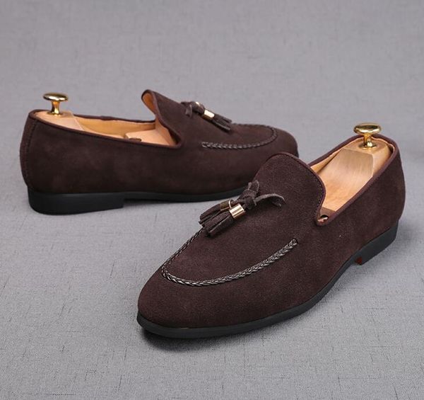 

loafers men formal shoes coiffeur men shoes office classic sepatu slip on pria wedding dress heren schoenen size: eu39-44, Black