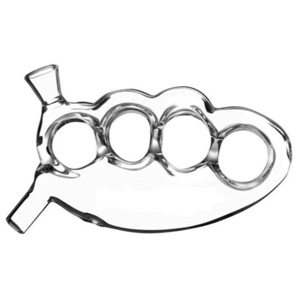 Bruciatore di olio di vetro Knuckles Bubbler Pipe Accessori per fumatori Strumenti per tabacco trasparenti Tubi portatili con confezione in alluminio