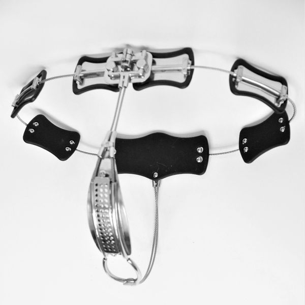 Cintura di castità femminile in acciaio inossidabile di dimensioni regolabili, lucchetto a T, dispositivo, gioco per adulti, giocattolo sexy, S085