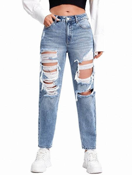 

ripped cut out jeans i5ny#, Blue