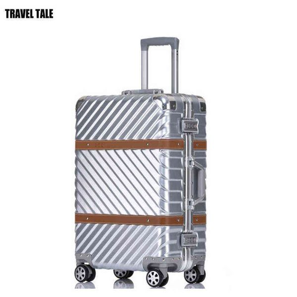 Travel Tale Telaio in alluminio Trolley Spinner Bag Valigia Bagaglio a mano con ruote J220708 J220708