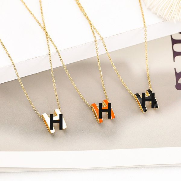 

new trendy initial h pendant necklace simple design necklaces jewelry for women gift, Silver