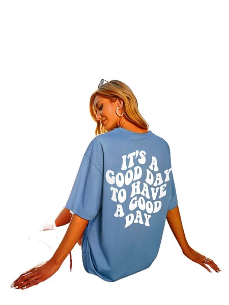 

slogan graphic drop shoulder tee h8zt#, White