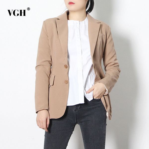 

casual minimalist blazer for women notched long sleeve korean solid basic blazers female spring stylish fashion 210507, White;black