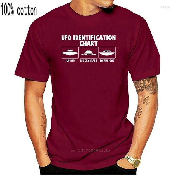 Herren T-Shirts UFO-Identifikationstabelle T-Shirt. Lustiges außerirdisches UFOs X-Files paranormales T-Shirt T-Shirt Mild22
