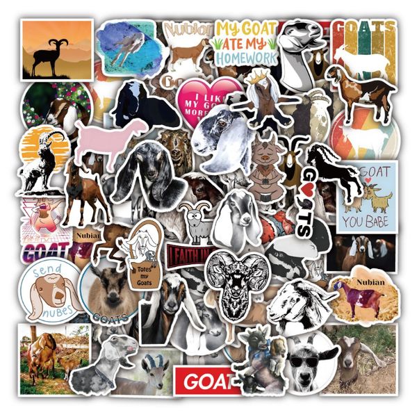 

50pcs/lot nubian goat sticker sheep stickers ram graffiti sticker for diy luggage lapskateboard motorcycle bicycle decals wholesale