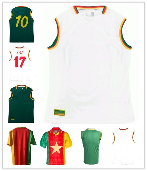 

retro cameroon 2002 soccer jerseys eto'o mboma song football shirts vintage kit classic, Black;yellow