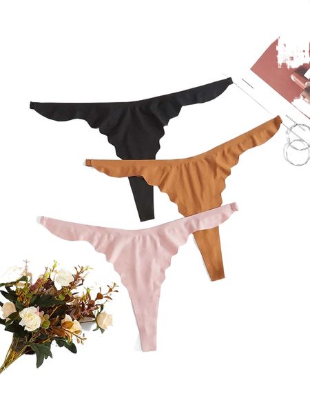 

plus 3pack solid panty z1k5#, Black;white