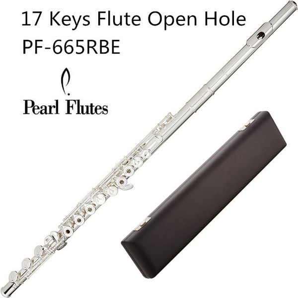

pearl quantz 665 795 flute silver plated 17 keys flute open hole e-mech musical instrument