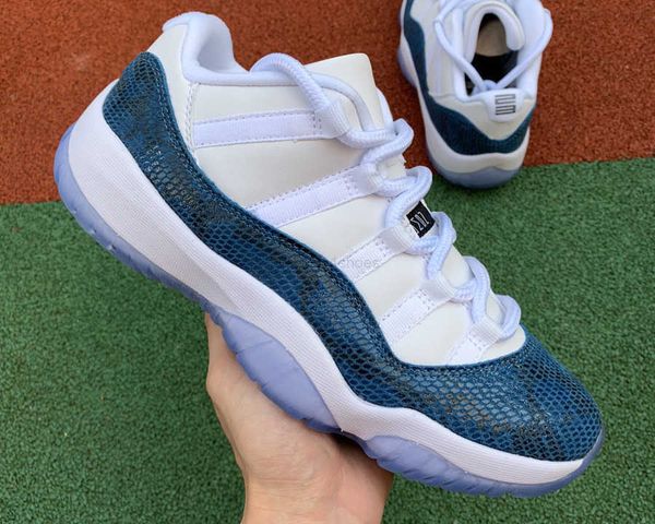 

shoes jumpman 11 low navy snakeskin white black-navy real carbon fiber 11s trainer sports stylist sneakers