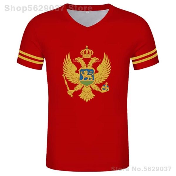 Футболка Черногории DIY Бесплатное название номера футболка MNE Flag Country Me Mentegro University Print Po Black Olde 220702