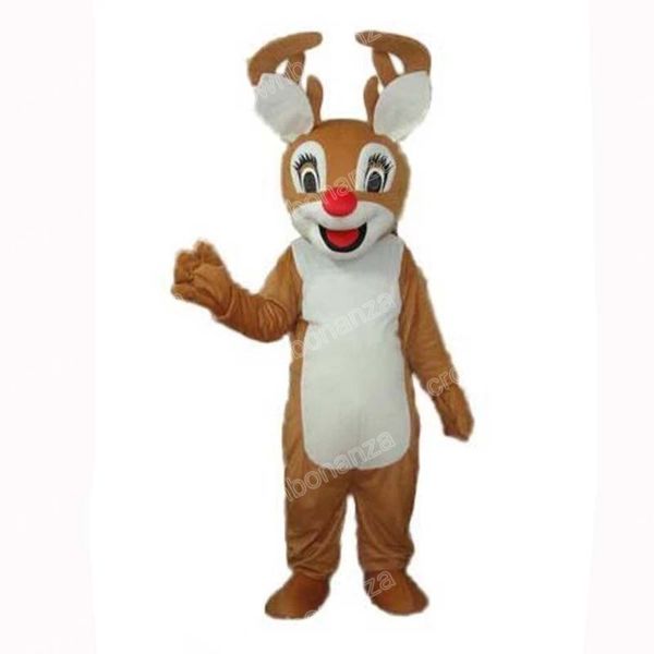 

halloween red nose deer mascot costume cartoon character outfits suit carnival adults outfit christmas birthday party outdoor outfit, Red;yellow