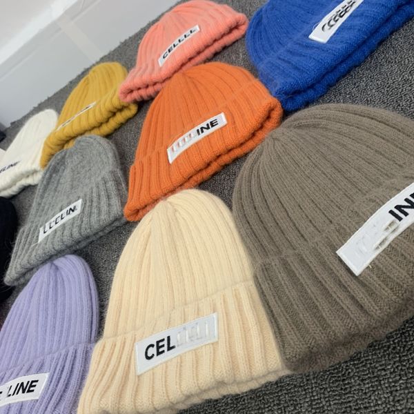 

beanies beanie women skull caps windproof fur warm fashion candy color knitted hat, Blue;gray