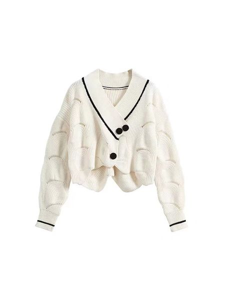 

2022 autumn winter women cardigan warm knitted sweater jacket fashion knit cardigans coat lady loose sweaters, White;black