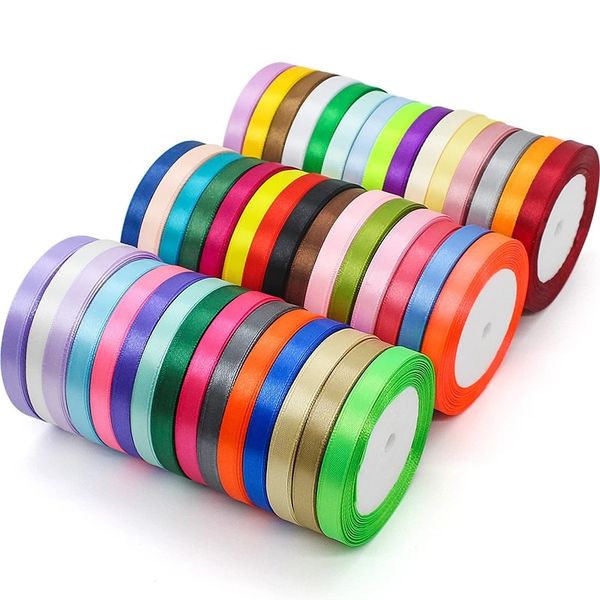 Hochzeitsdekorationen 25 Yards Seiden Satin Bänder für Handwerksbogen handgefertigtes Geschenk Wrap Partys Weihnachten Hochzeit dekorative Accessoires