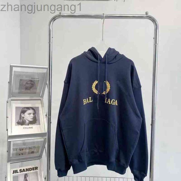 

paris designer fathion double b ins trendy cotton hooded plush sweater hoodies for women and men size 23ss, Black