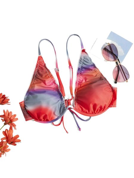 

plus ombre lettuce trim bikini t6oa#, Black