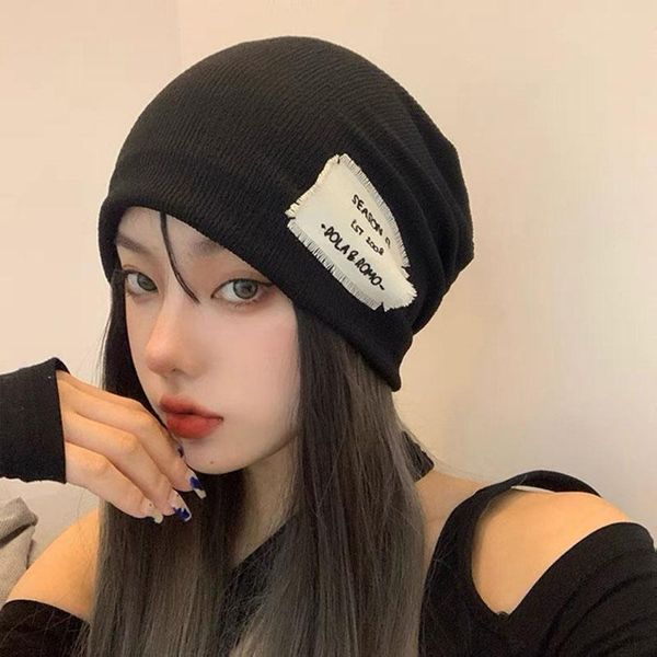 

beanie/skull caps winter hats beanie hat spring autumn retro pile knitted cap beanies for woman hip hop casual bonnets sports unisex, Blue;gray