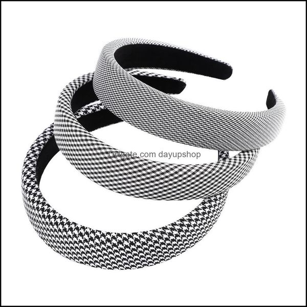 

headbands hair jewelry classic black and white plaid headband simple versatile fashion single product ladies decorative ha djm, Silver