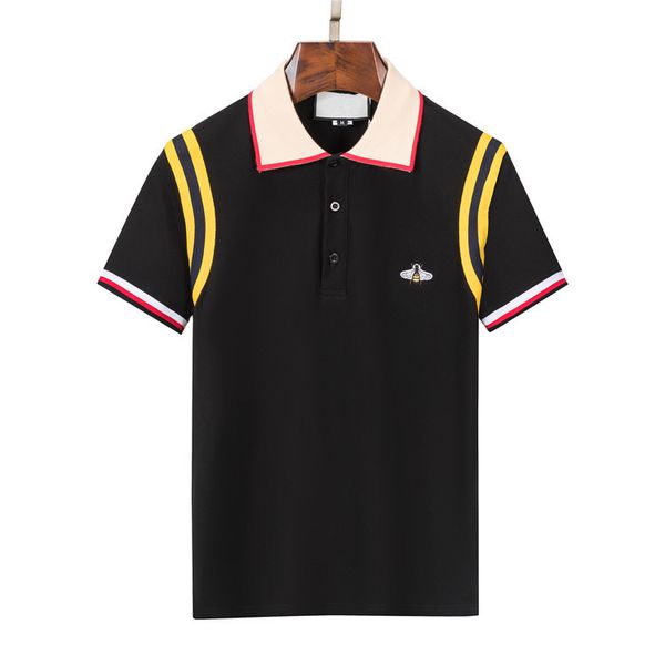 

mens designer polo shirt man fashion italy stylist poloshirts men casual golf polos shirt high street embroidery snake bee polos breathable, White;black