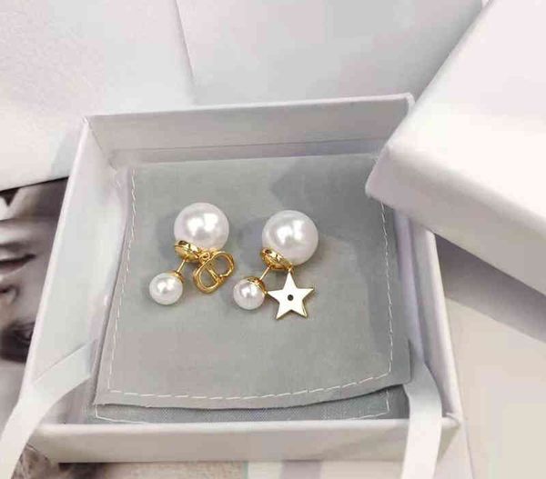 

2022 factory wholesale new di home star asymmetric pearl female simple geometric earrings accessories jmof, Golden