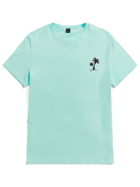 

men letter & plants print tee e4hf#, White;black