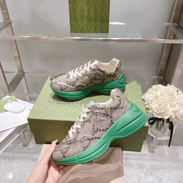 

rhyton design sneakers casual shoes men women vintage daddy sneaker lady luxurys runner trainers multicolor platform shoe, Black