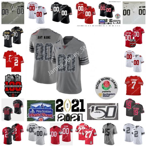 Enokk Vimahi Jersey Reid Carrico 18 Marvin Harrison Jr. 10 Jayden Ballard 54 Tyler Friday 53 Luke Wypler Cade Stover Ronnie Hickman Custom Ohio State Buckeyes Football