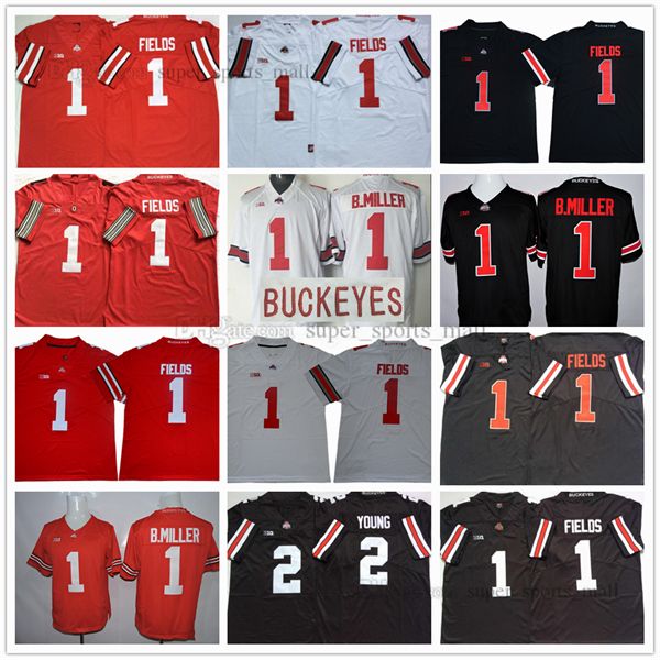 

ncaa ohio state buckeyes college football jersey 1 braxton miller justin fields 2 chase young stitched mens red black blue