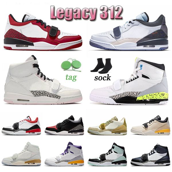 

25th anniversary legacy 312 low high basketball shoes chicago flag light smoke grey men women sneakers sports storm blue igloo bred cement t