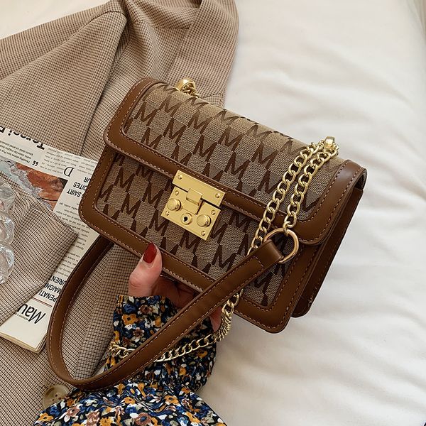 

fashion letter pu leather small flap crossbody bags for women summer lady chain shoulder handbags designer 220616