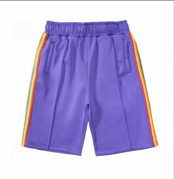 2022 Mens Designer Shorts Verão Algodão Confortável Homens Sólidos Calças Curtas Moda Rainbow Stripe Sweatpants Alta Qualidade Ao Ar Livre Venda Moda Jogging Pant S-XL