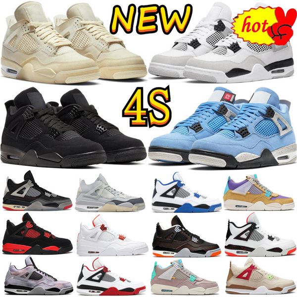 

2022 2022 4 4s basketball shoes lightning hyper royal university blue shimmer bred military black cat canvas sand white oreo red sail thunde