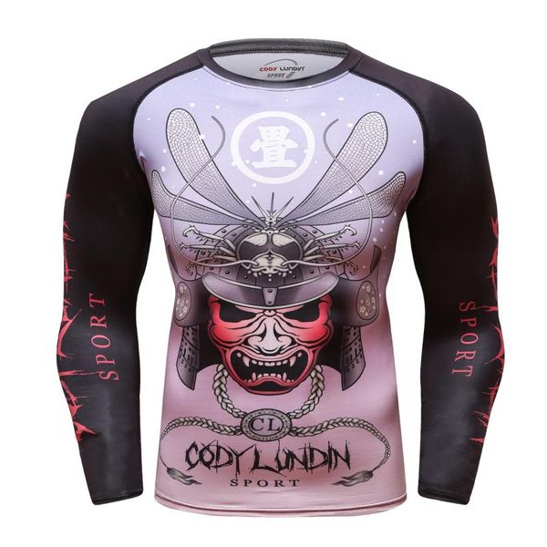 T-shirt da uomo Cody Lundin Professional Custom Tessuto ad asciugatura rapida stampato Mma Bjj Rash Guard Design Your Own