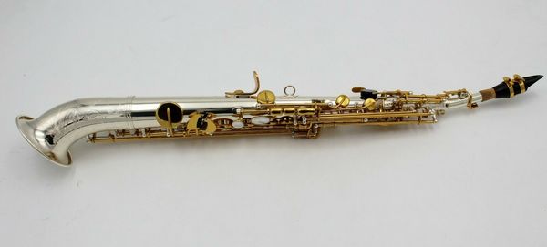 

2022pro silver plated curved bell j type bell straight soprano saxophone saxello