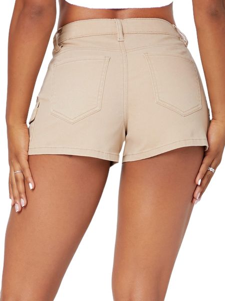 

straight leg denim shorts m6n9#, White;black