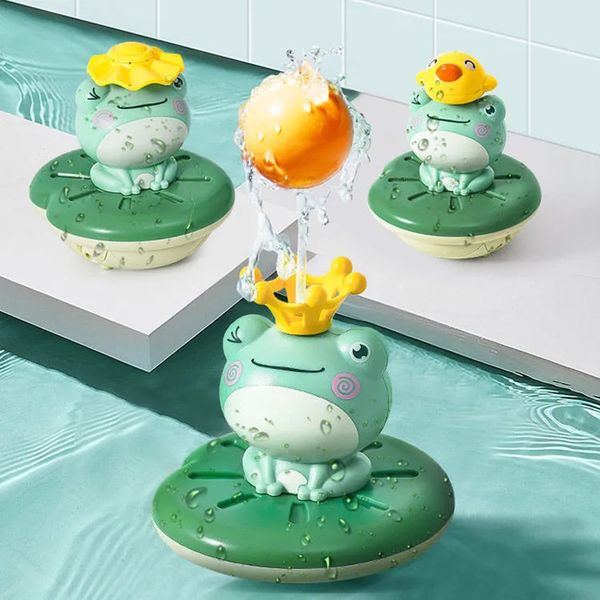 

children bath toys water spray floating rotation frog sprinkler shower game for bathroom swimming pool baby xmas gift 220315