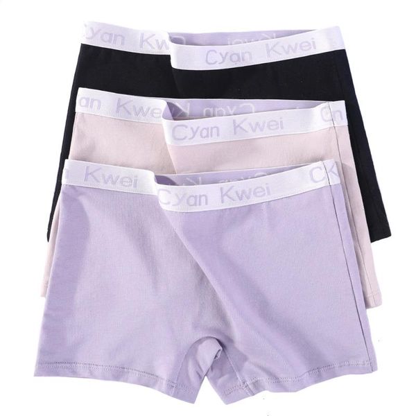 

cotton underwear women boyshort panties big size female boxer under skirt ladies safety short pants, Black;pink