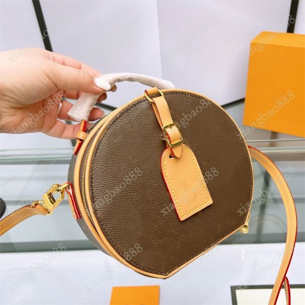 

designer bag luxurys petite boite chapeau souple women round case handbag purse small circular tote trim crossbody brown shoulder bags