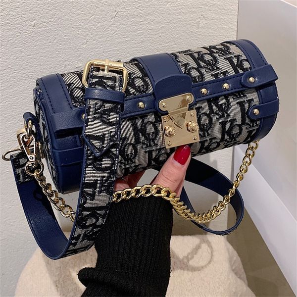 

purses french minority design chain women's winter new high sense fashion messenger boston cylinder bag