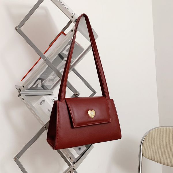 

2 colours plain hearts shoulder bag fashion bag